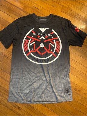 American Fighter Black, Gray & Red Graphic Short Sleeve Tee